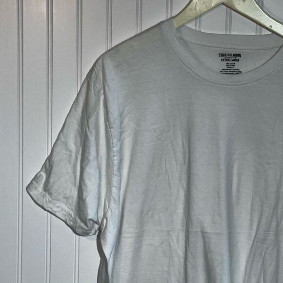 True Religion Red Logo Cotton T-Shirt Mens Extra Large Crew Neck Undershirts - Picture 2 of 7